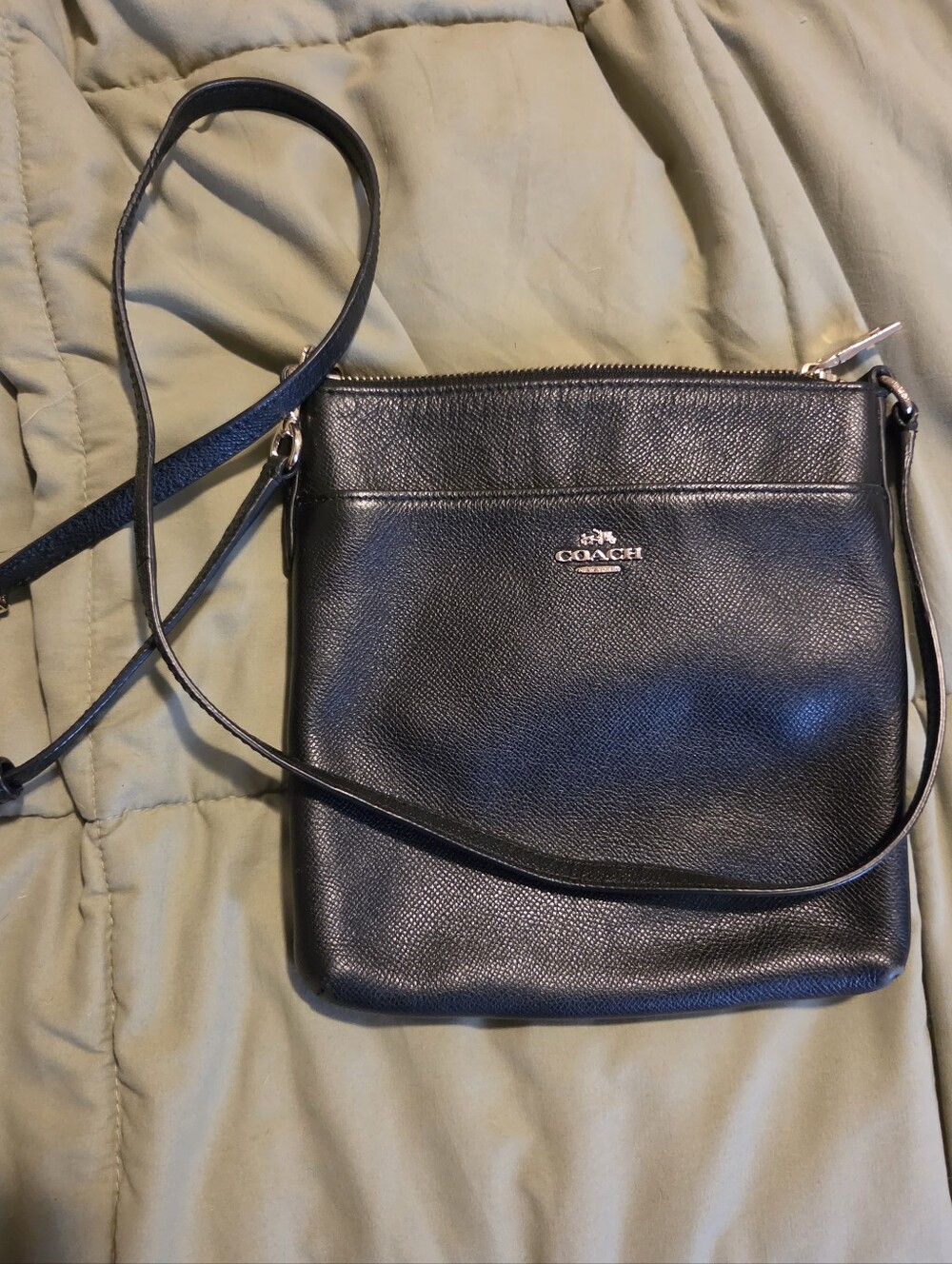 Coach Black Pebbled Leather Crossbody Bag